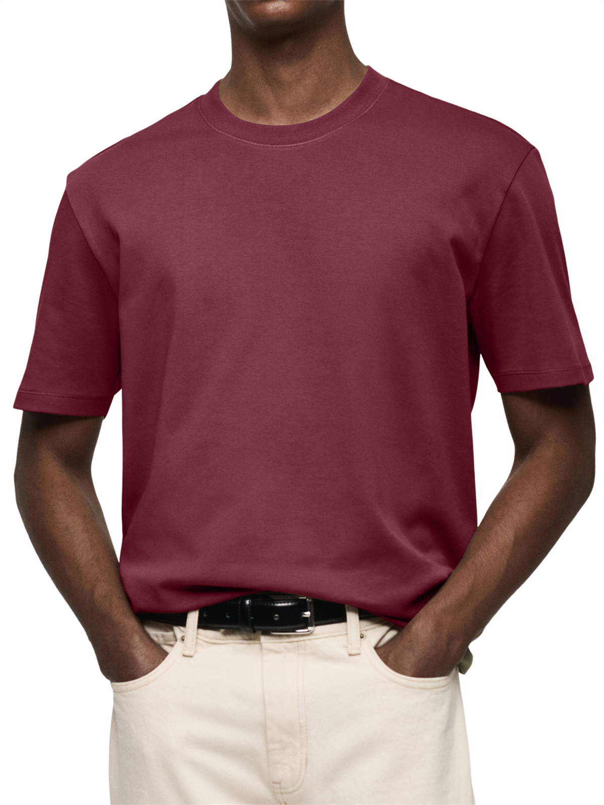 Men's 100% Cotton Daily Casual Simple Round Neck Short-sleeved T-shirt