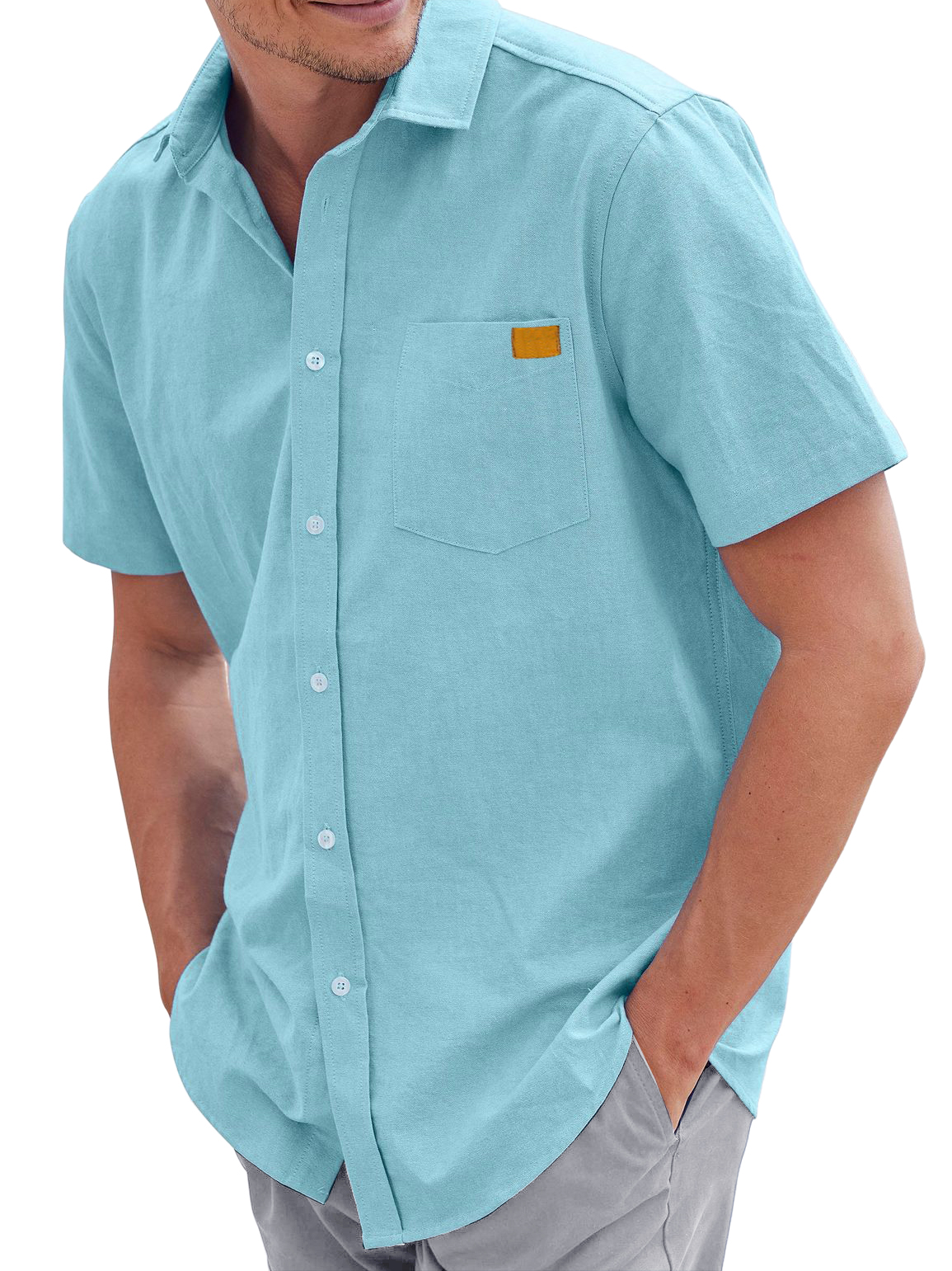 Men's Cotton And Linen Casual And Comfortable Everyday Short-sleeved Shirt