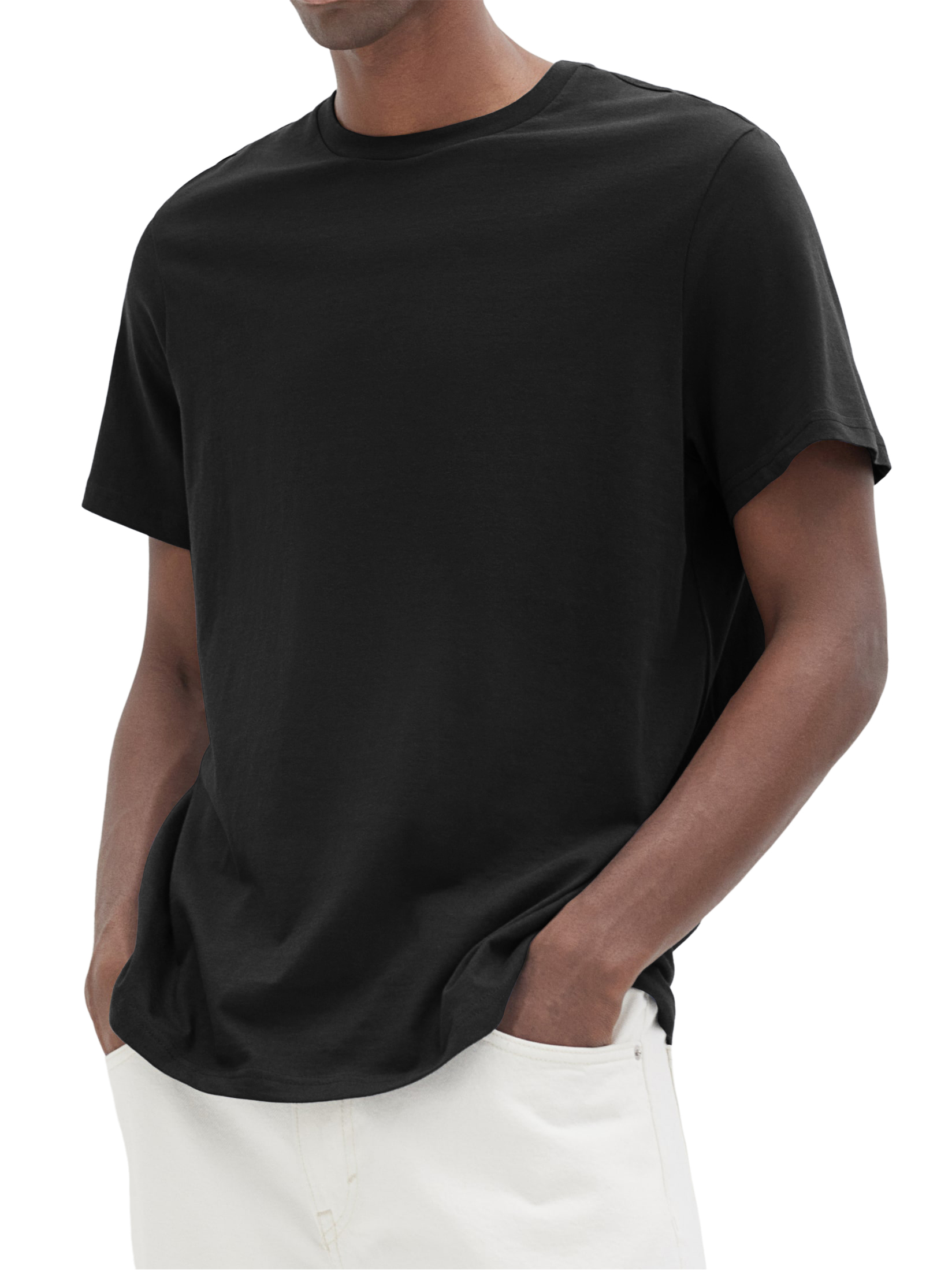 Men's Cotton Round Neck Versatile Daily Short-sleeved T-shirt