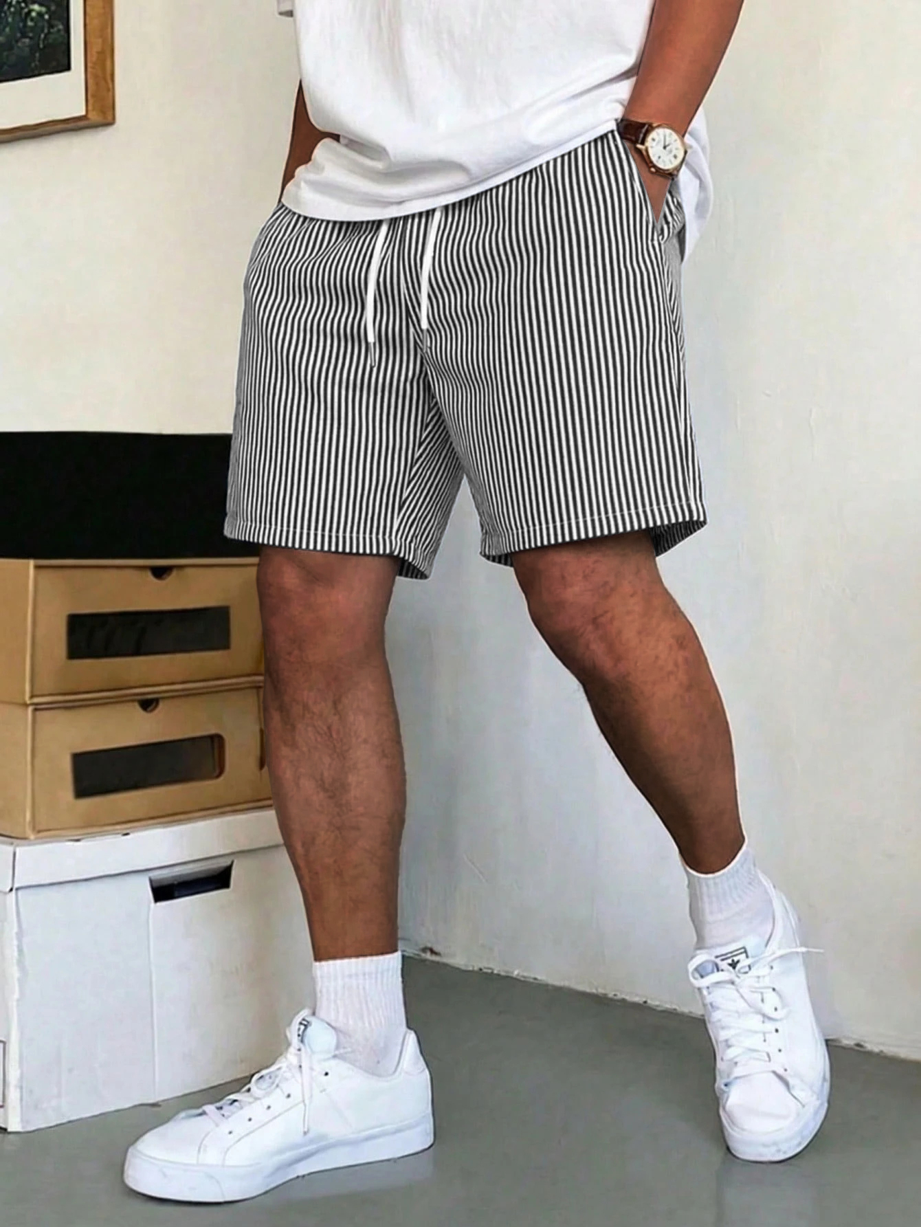 Men's Casual Striped Beach Shorts