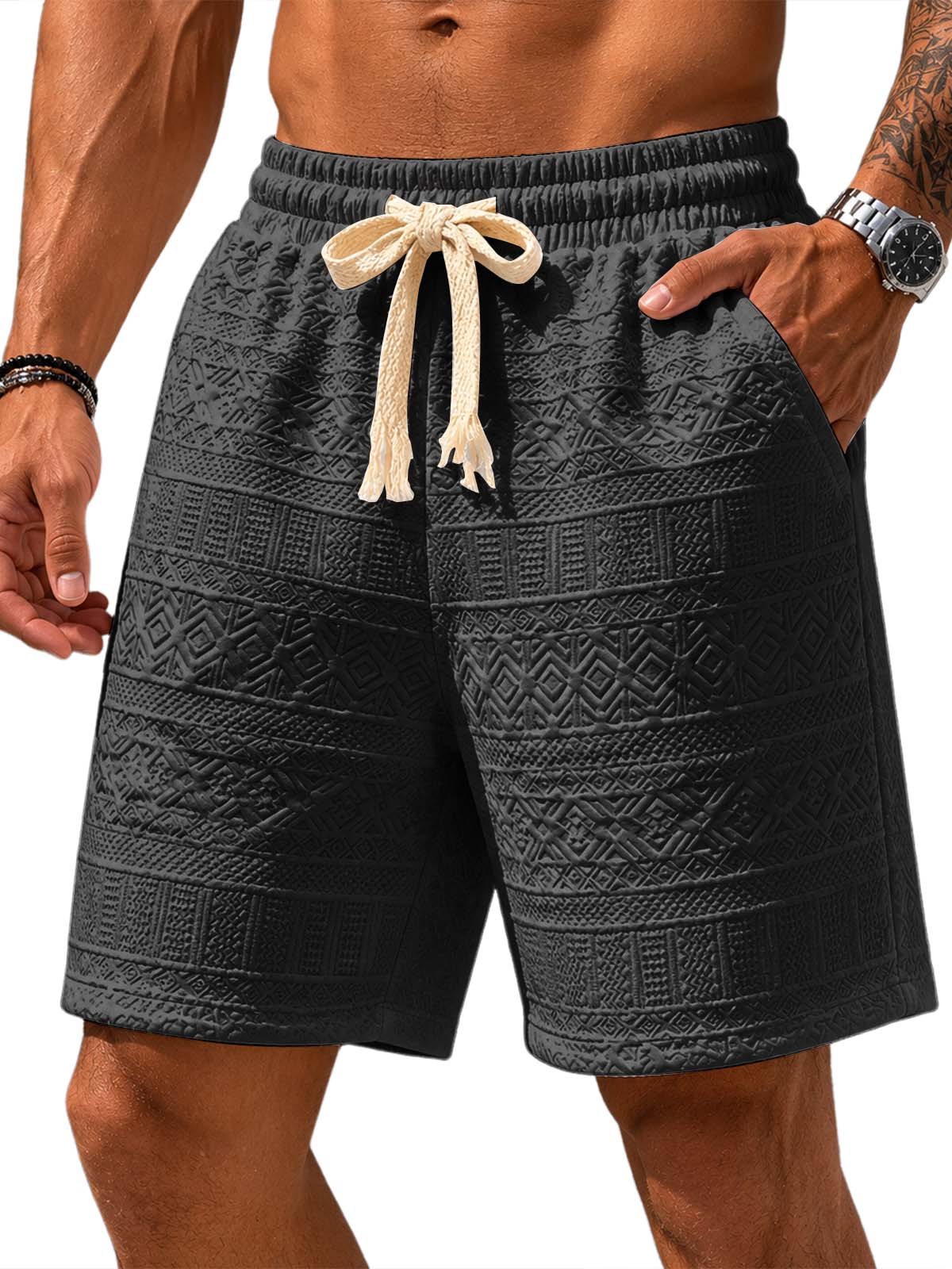 Men's Jacquard Textured Shorts