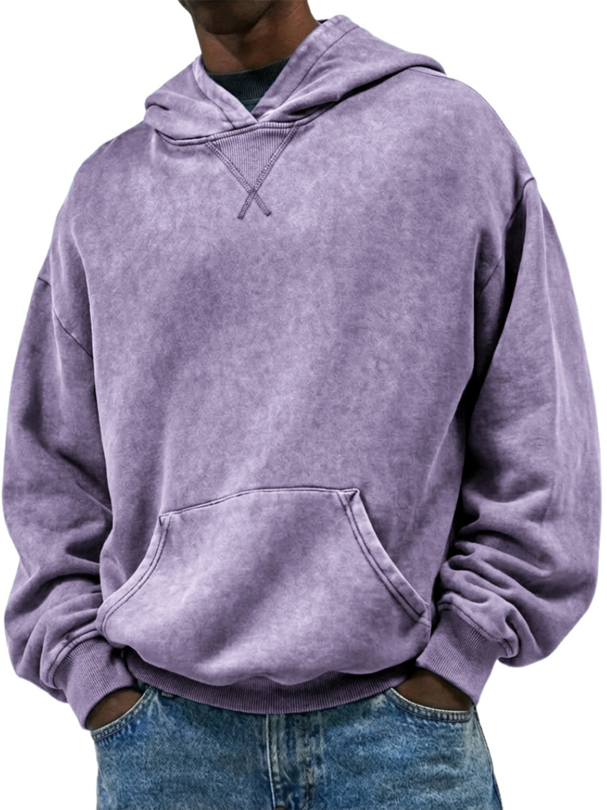Men's Casual Heavyweight Patchwork Hooded Sweatshirt