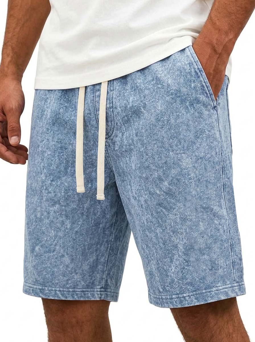 Men's Washed Distressed Workwear Basic Shorts