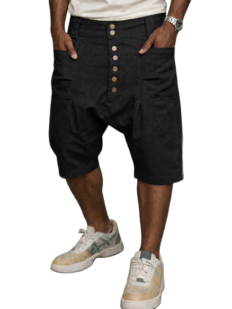 Men's Casual Drop Crotch Harem Shorts