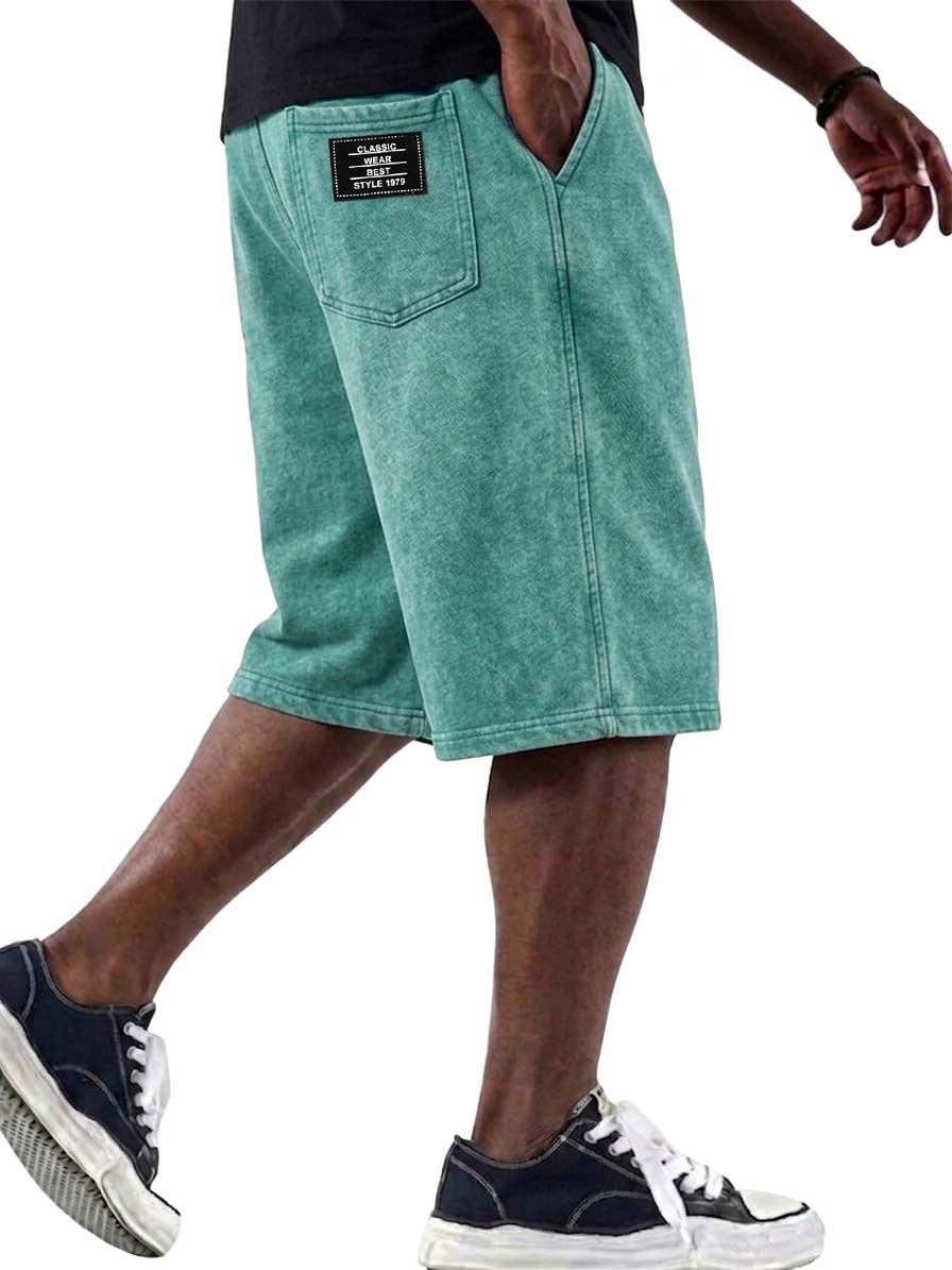 100% Cotton Washed & Distressed Casual Basic Shorts