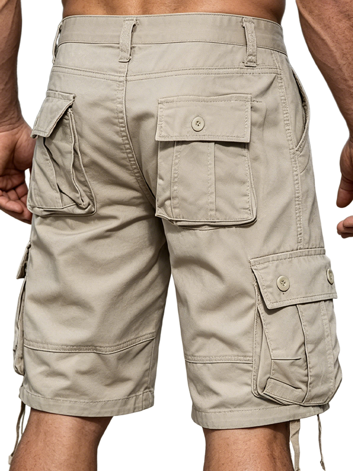 100% Cotton Basic Multi-Pocket Cargo Shorts