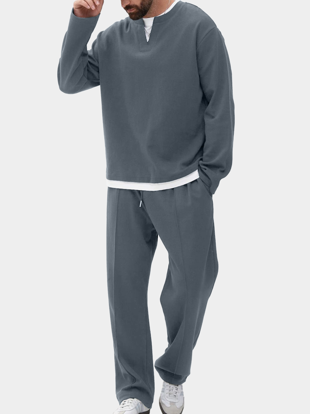 Men's Casual And Stylish Two-piece Top And Pants Set OOTD