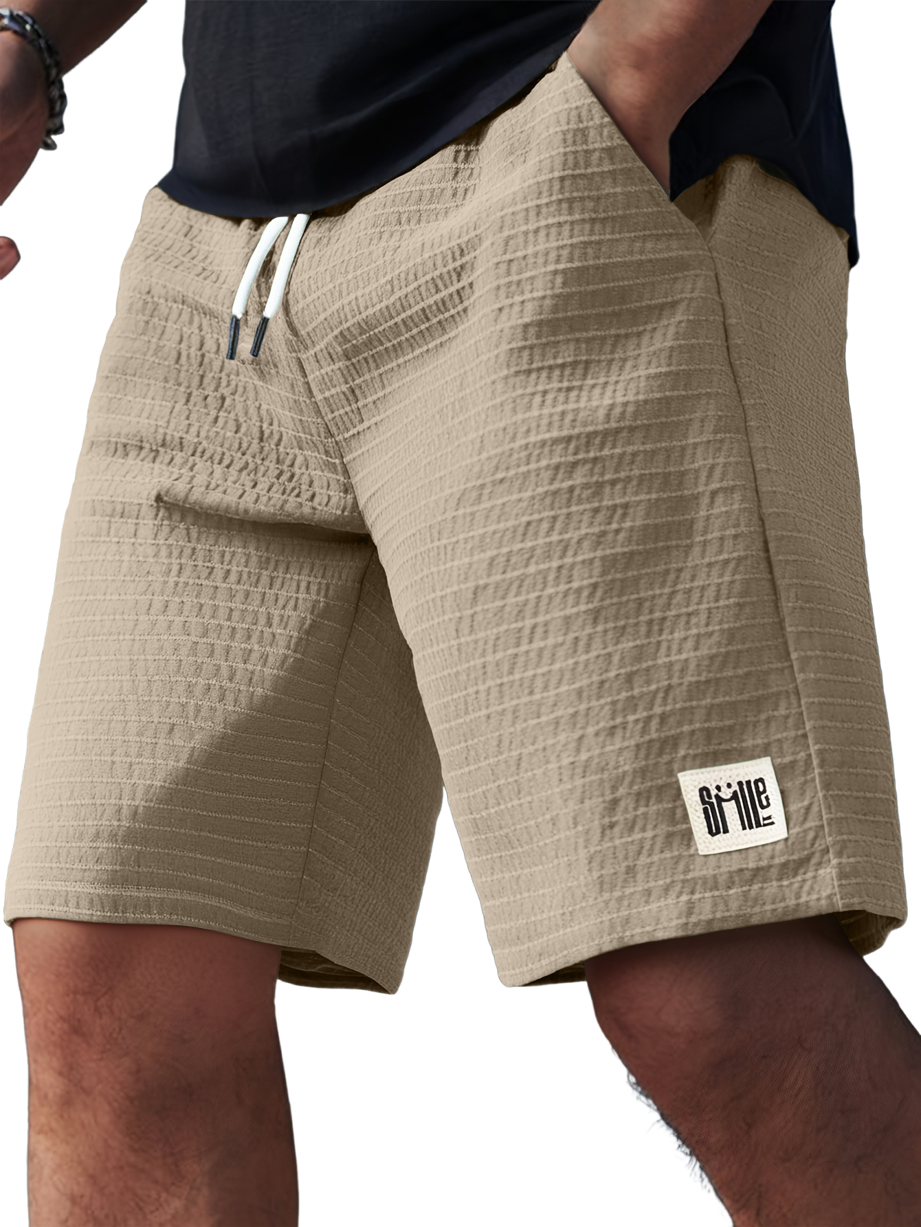 Men's Fashion Jacquard Striped Casual Short-sleeved Shirt