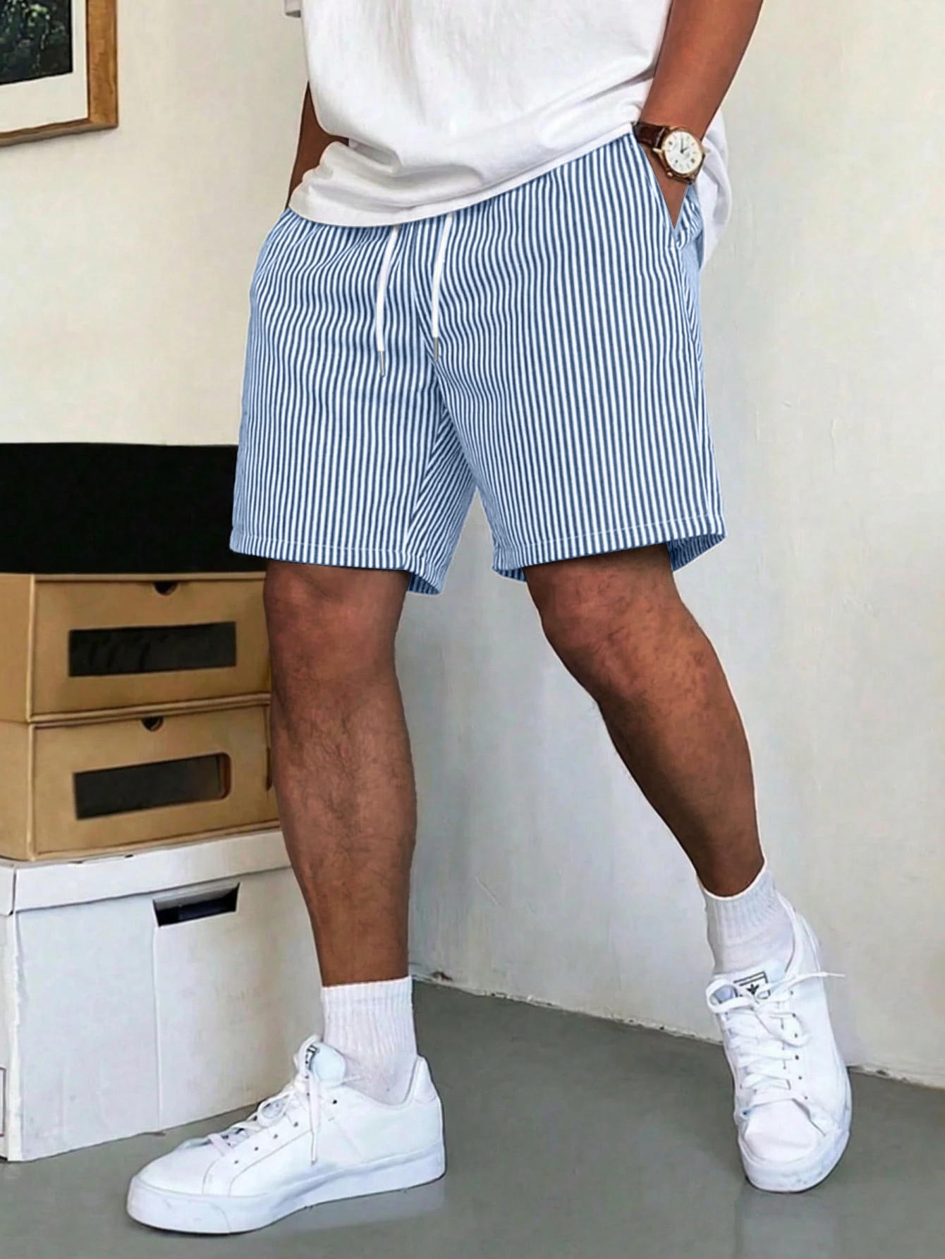 Men's Casual Striped Beach Shorts