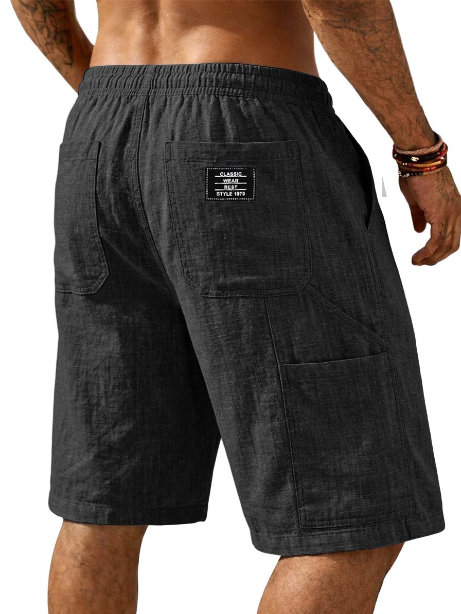 Cotton Linen Multi-pocket Casual Shorts