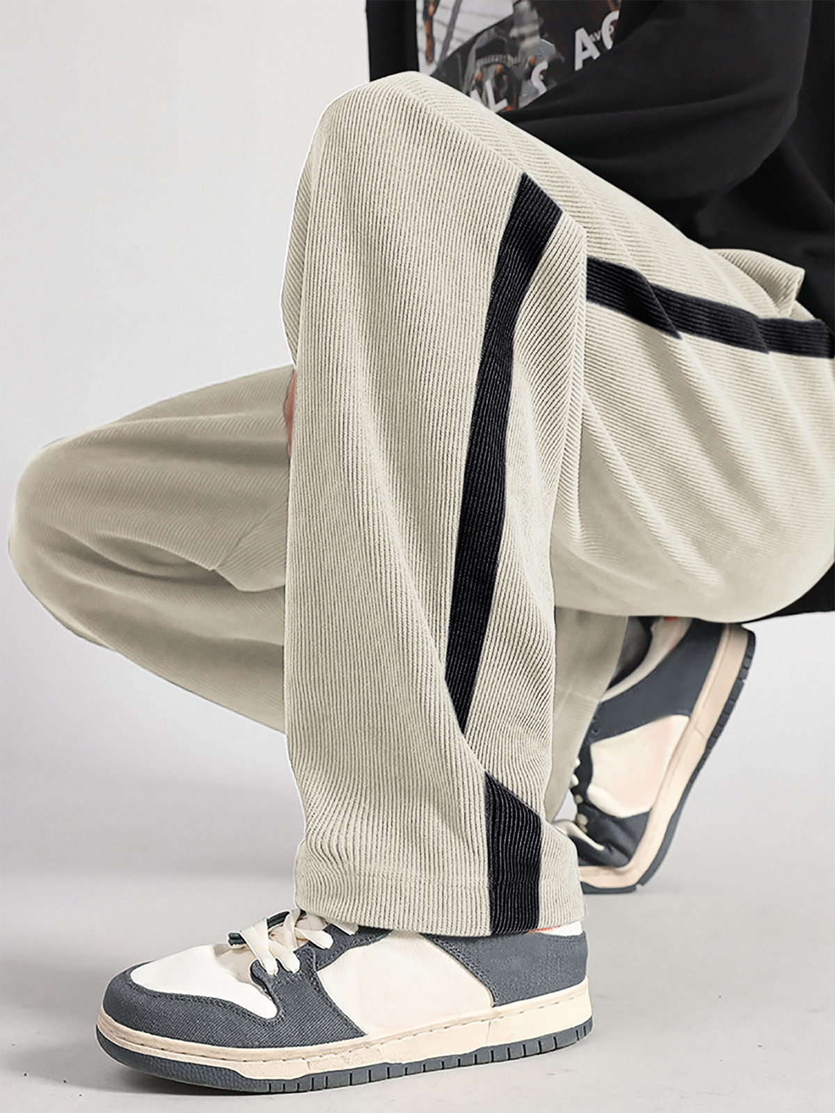 Corduroy Striped Loose Straight Casual Pants