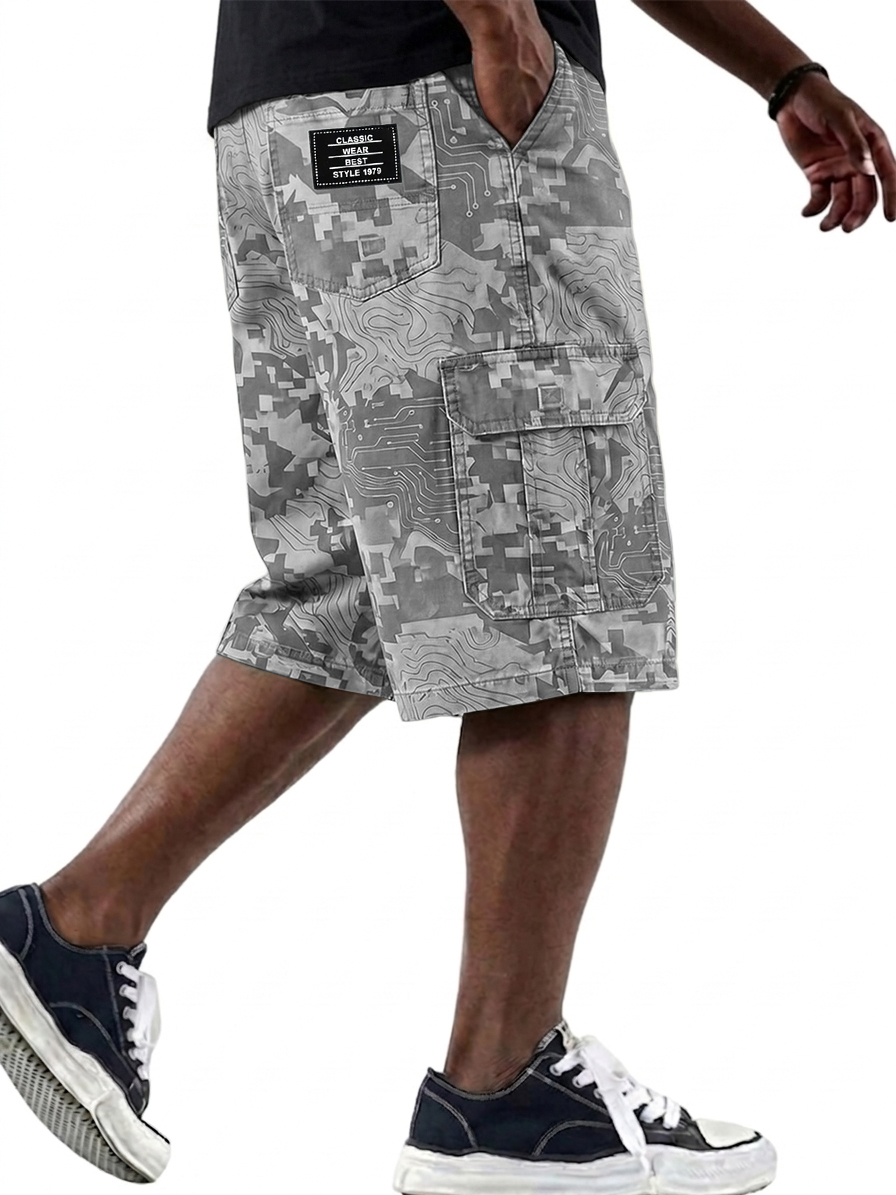 Digital Camouflage Cargo Basic Shorts