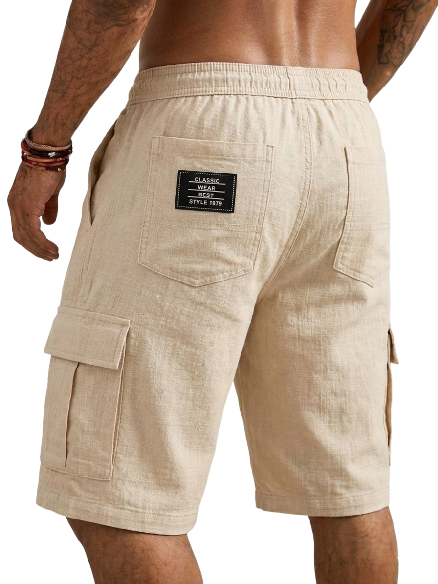 Cotton Linen Utility Casual Shorts