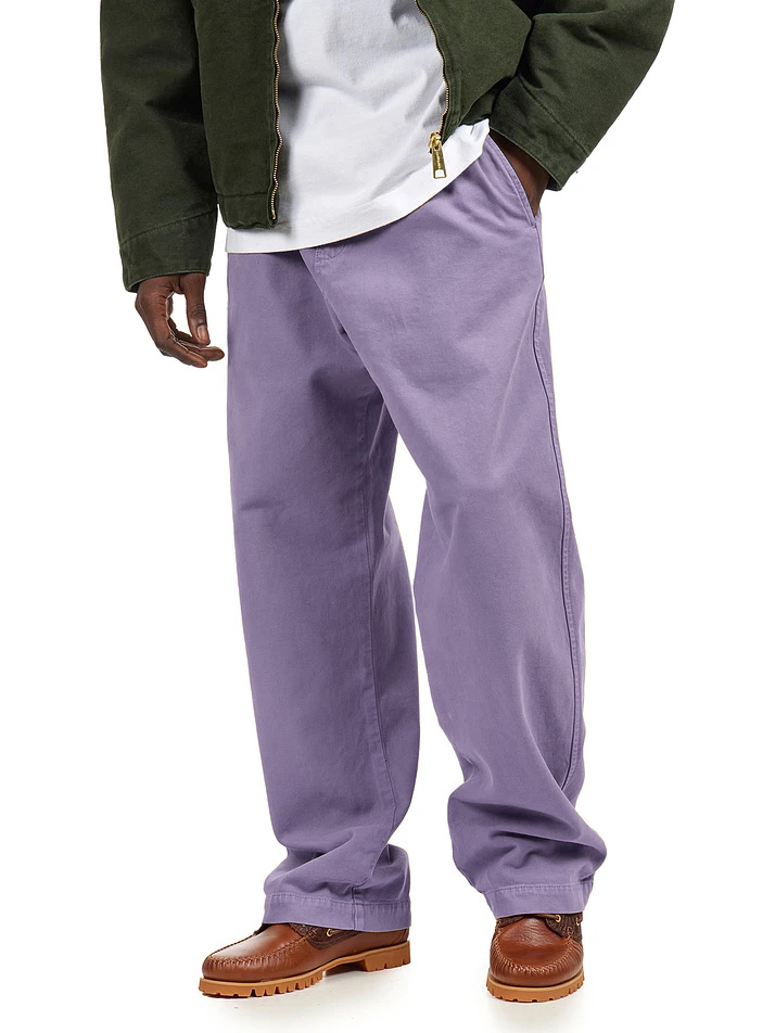 Men's Casual Retro Workwear Embroidered Logo Loose Stretch Waistband Pocket Pants