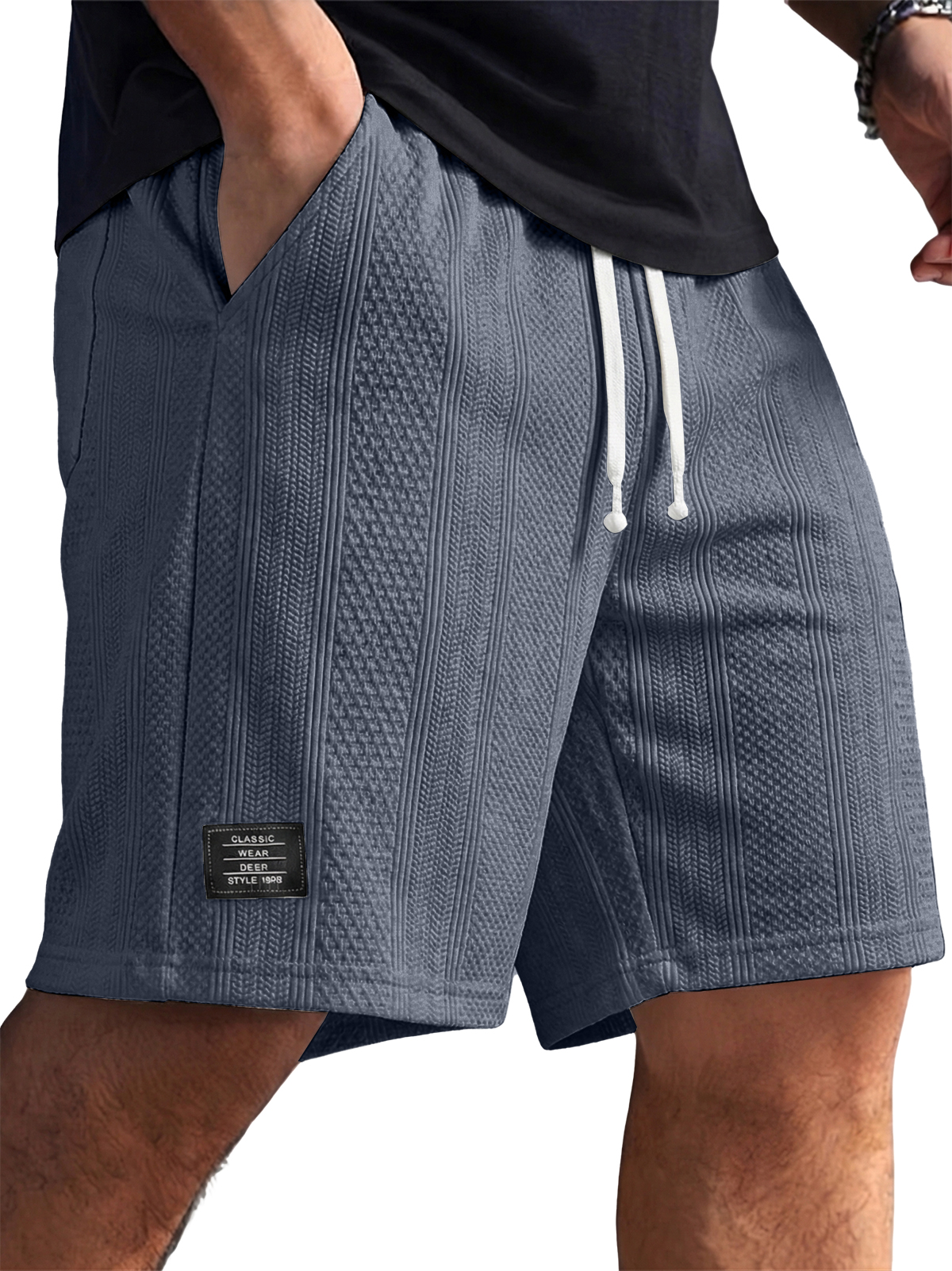 Men's Striped Jacquard Textured Casual Shorts