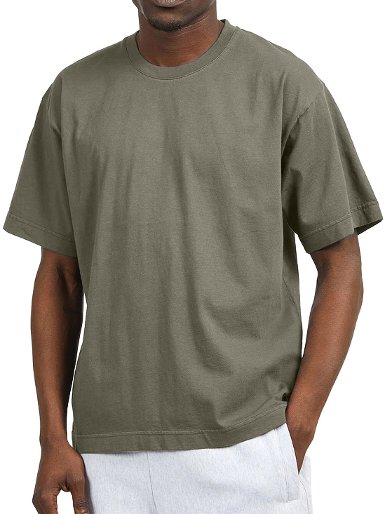 Men's Retro 260g 32-Count Double Yarn Pure Cotton Crew Neck Short-Sleeve T-Shirt