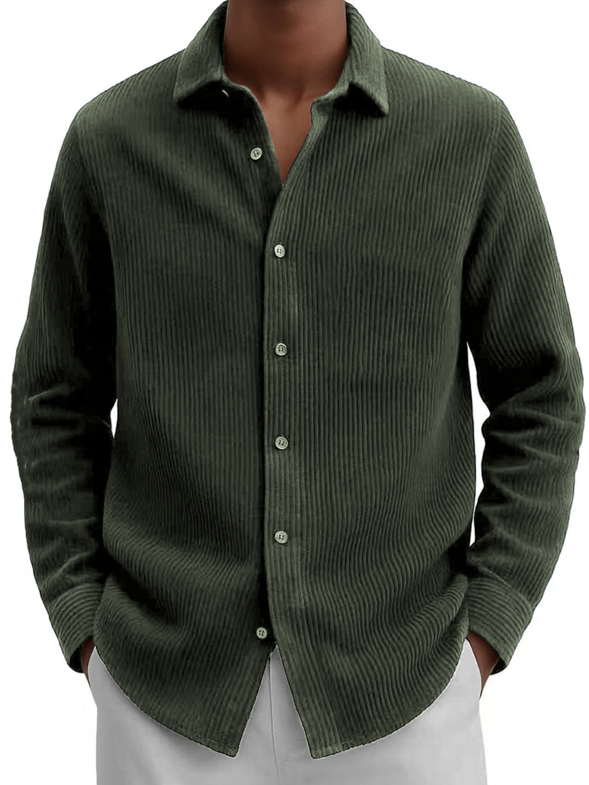 Men's Corduroy Casual Long-sleeved Shirt