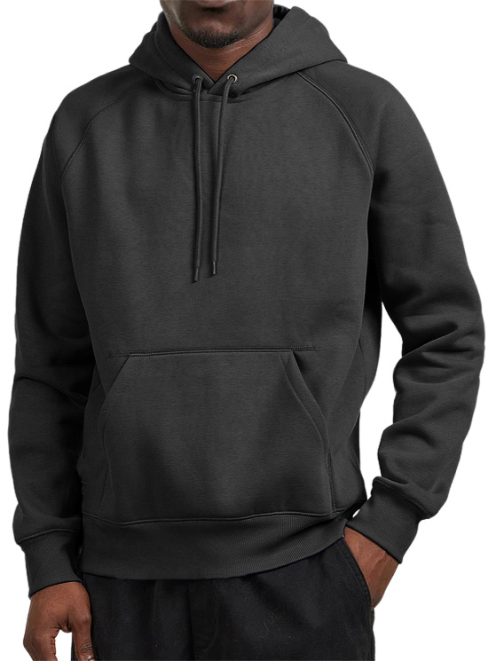 Men's Casual Everyday Pocket Raglan Sleeve Hooded Sweatshirt