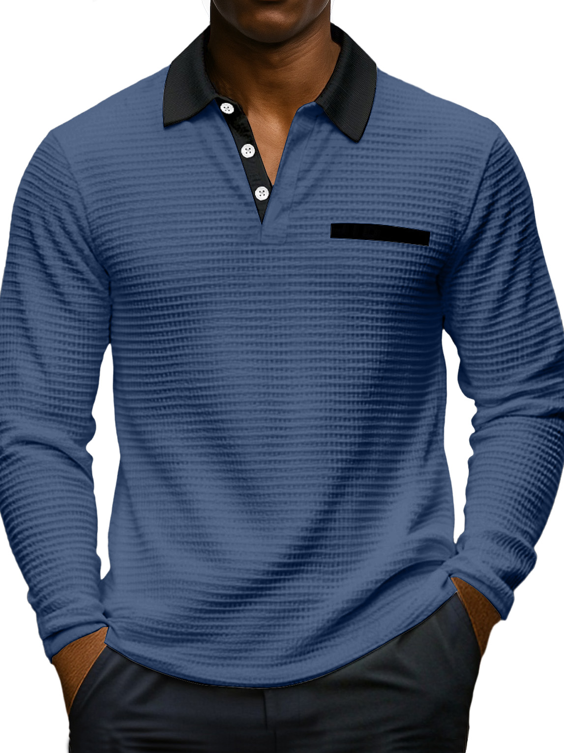 Waffle Color-block Polo Shirt
