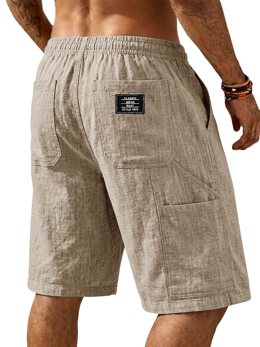 Cotton Linen Multi-pocket Casual Shorts