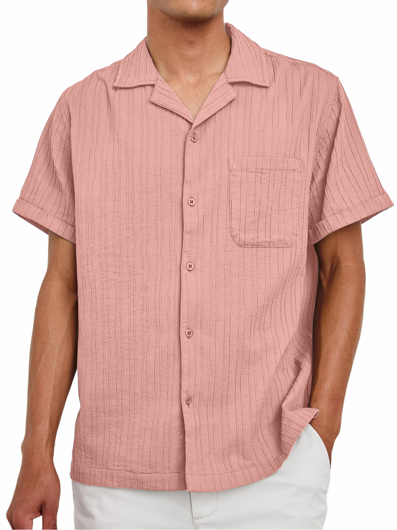 Men's Striped Texture Retro Casual Shirt