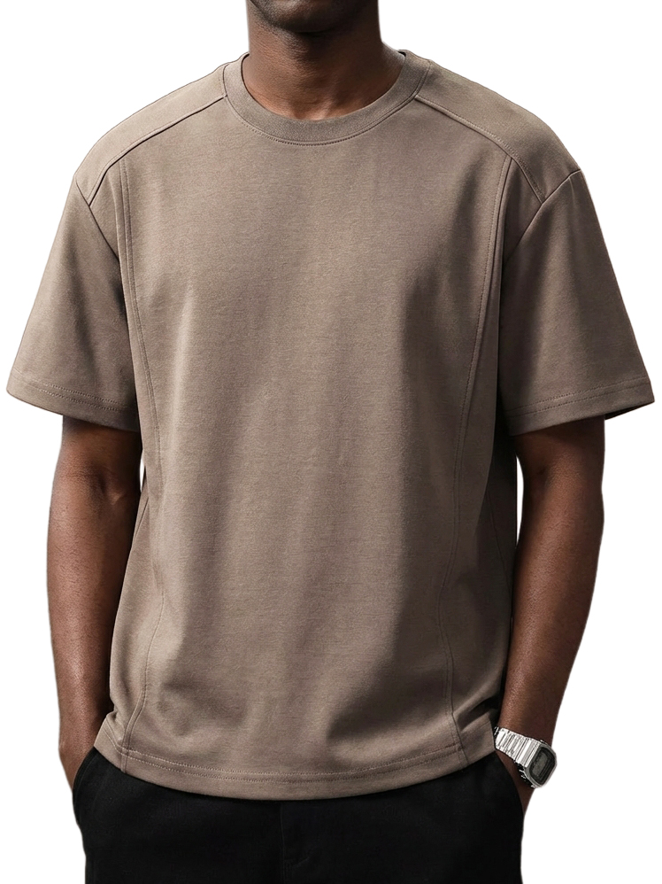 Men's Everyday Casual Deconstructed Design Crew Neck Short-Sleeve T-Shirt