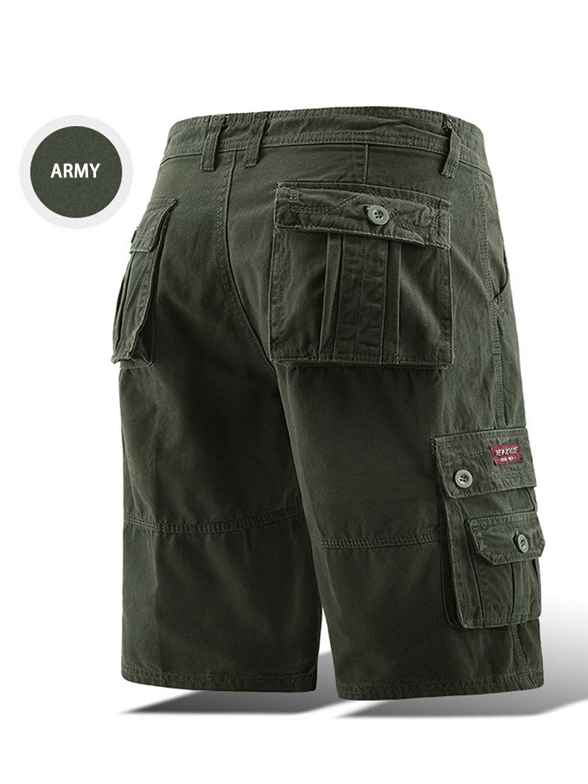 100% Cotton Basic Multi-Pocket Cargo Shorts