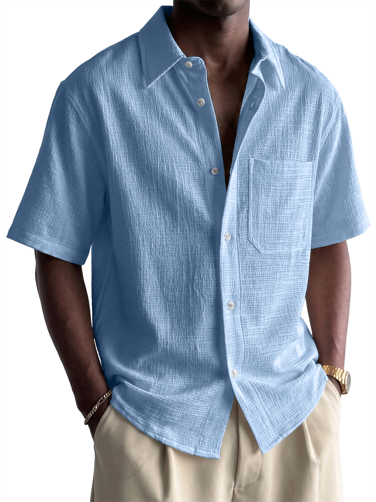 Men's Bamboo Linen Short-sleeved Shirt