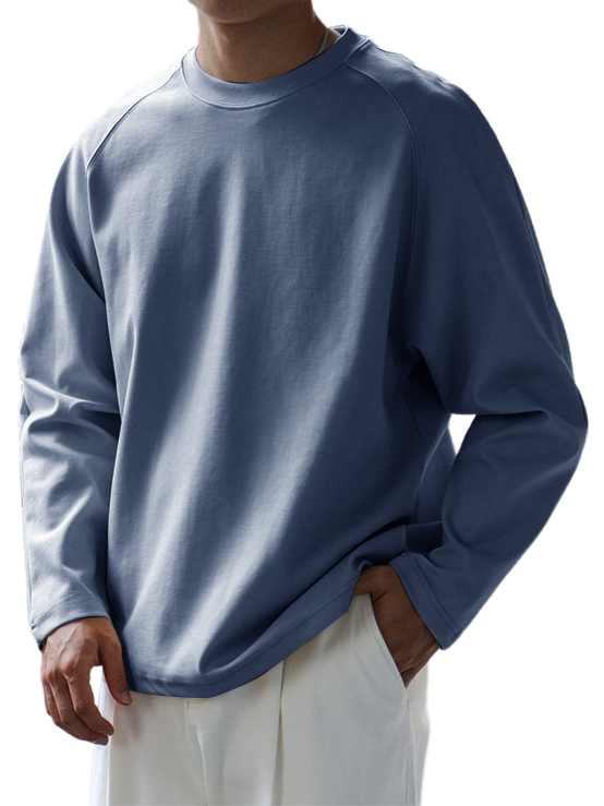 Men's Basic Casual Raglan Sleeve Everyday Versatile Long Sleeve T-Shirt