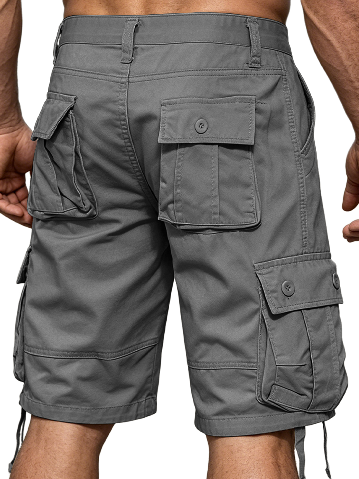 100% Cotton Basic Multi-Pocket Cargo Shorts