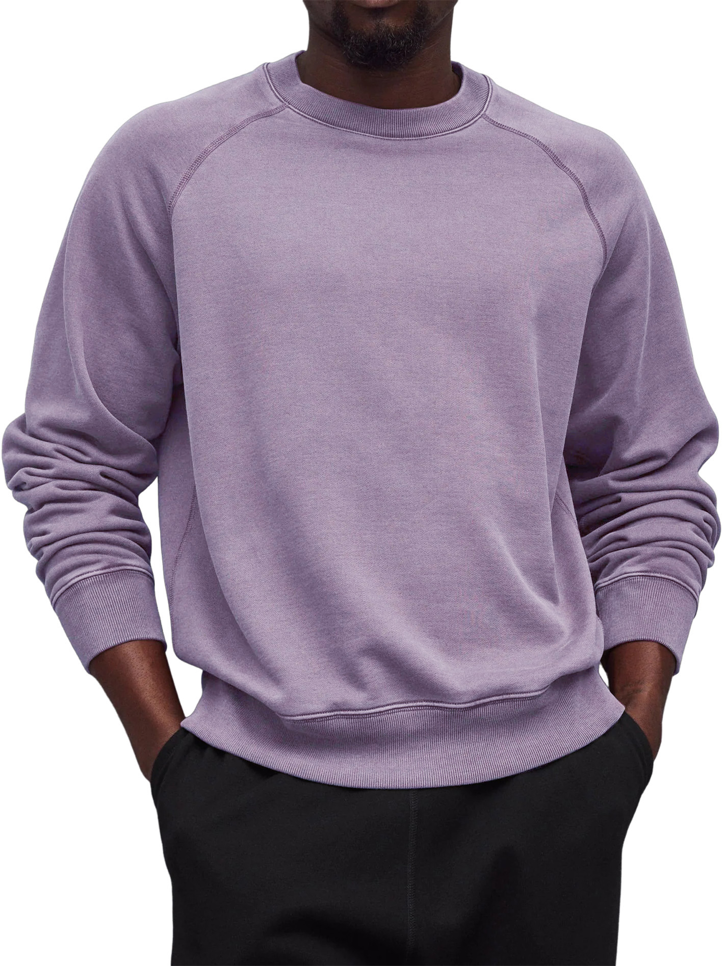 Men's Everyday Versatile Casual Raglan Sleeve Crew Neck Long-Sleeve Sweatshirt