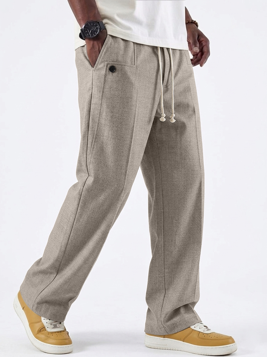 Men's Comfortable Urban Style Drawstring Deconstructed Design Pants