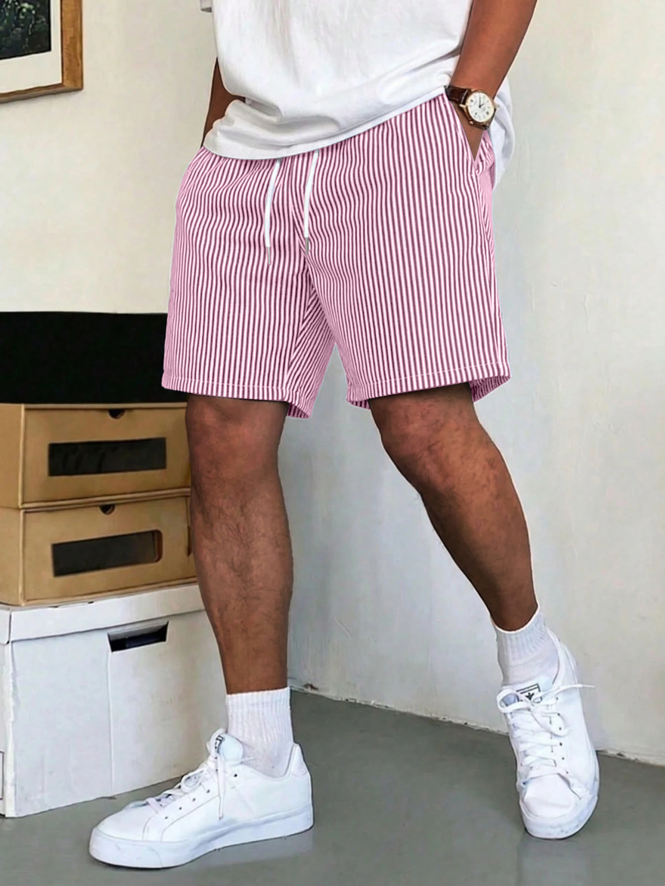 Men's Casual Striped Beach Shorts