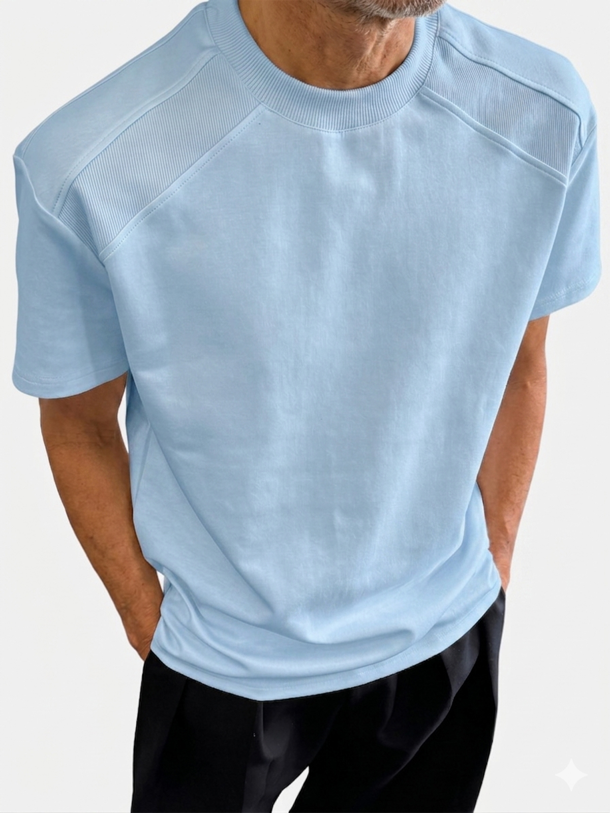 Breathable and Sweat-Absorbing Cotton Fashionable Quality Deconstructed Design Crew Neck T-Shirt