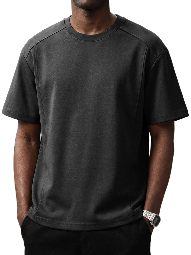 Men's Everyday Casual Deconstructed Design Crew Neck Short-Sleeve T-Shirt
