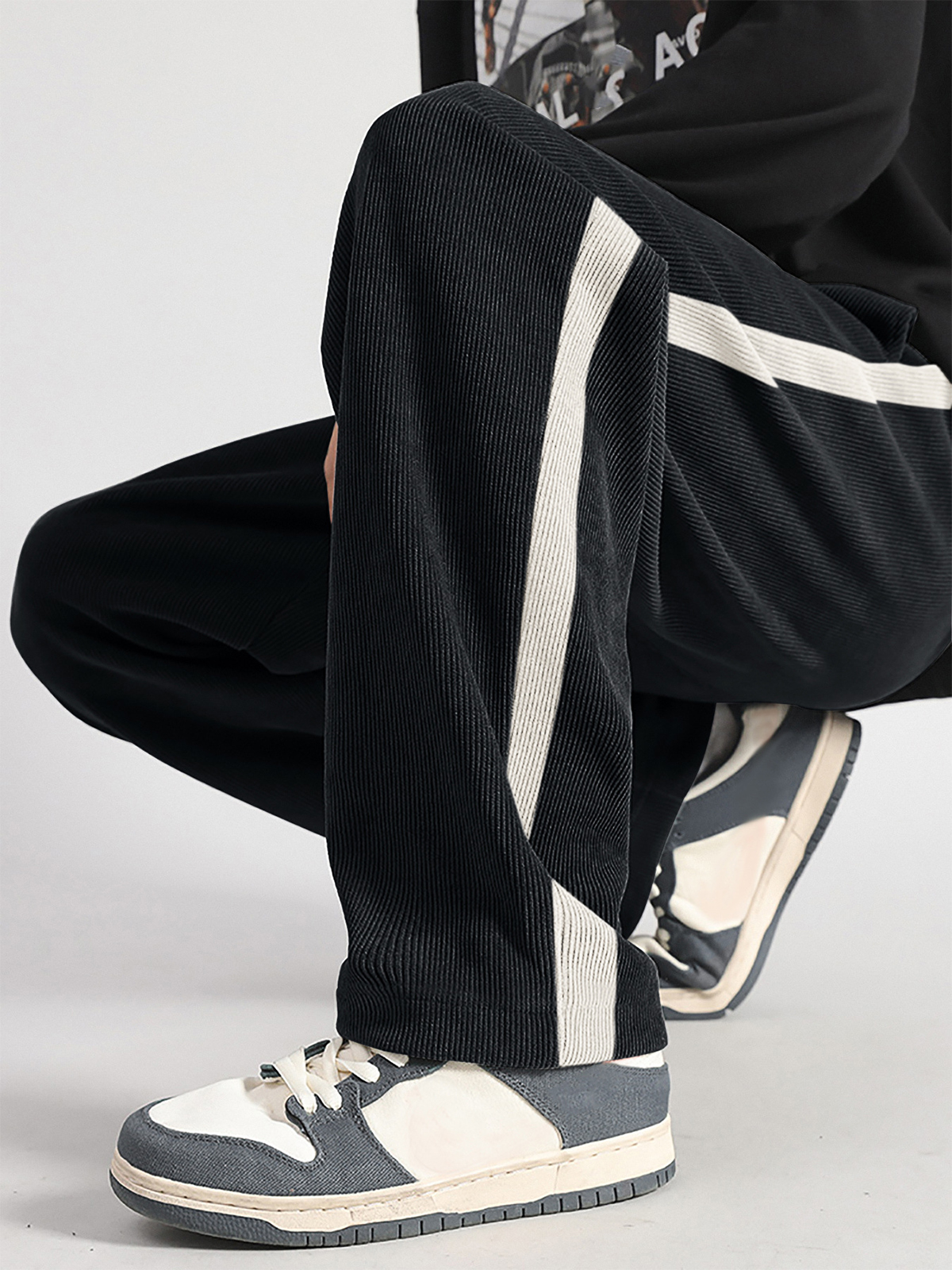 Corduroy Striped Loose Straight Casual Pants