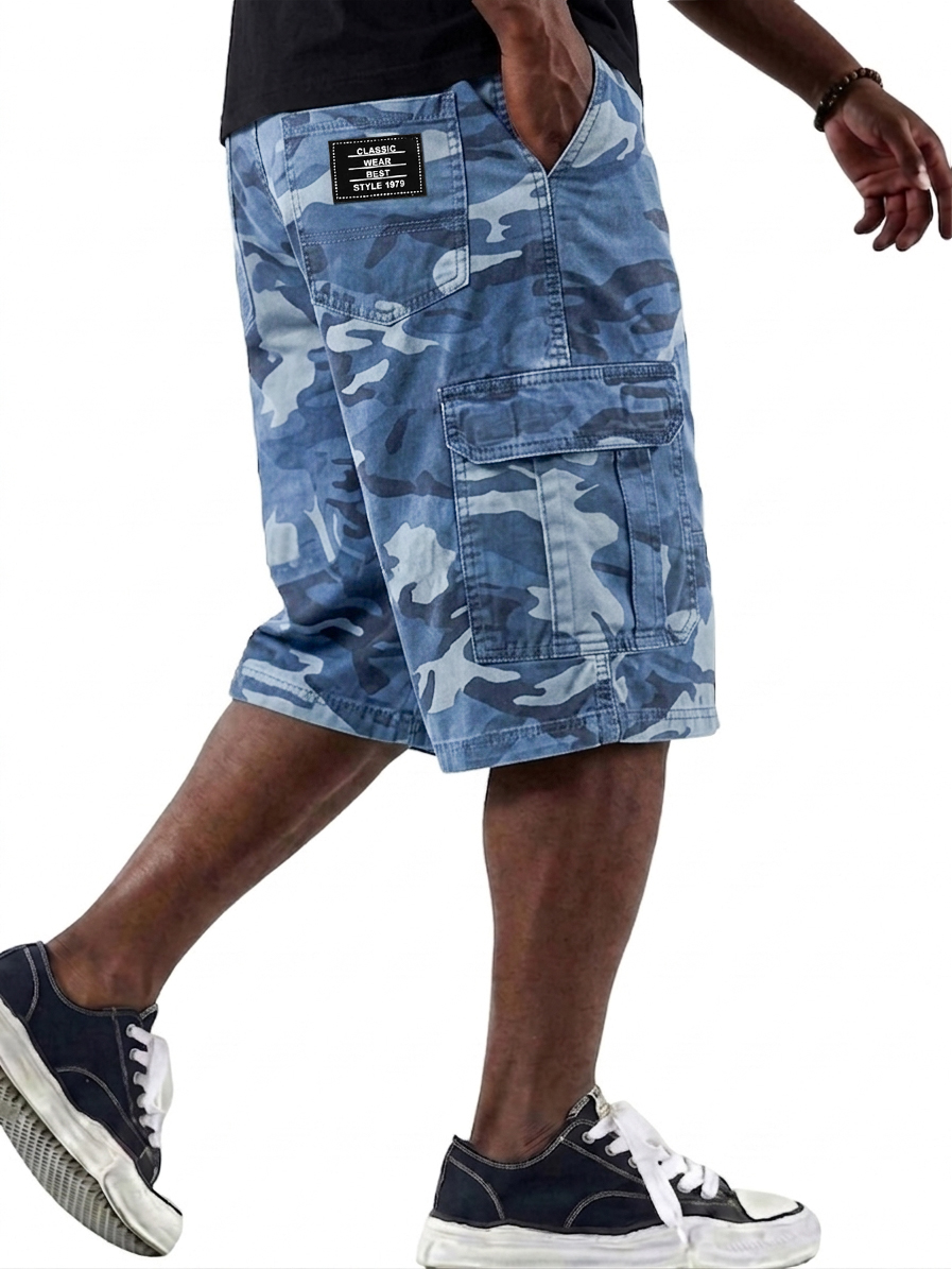 Camouflage Multi-Pocket Cargo Basic Shorts