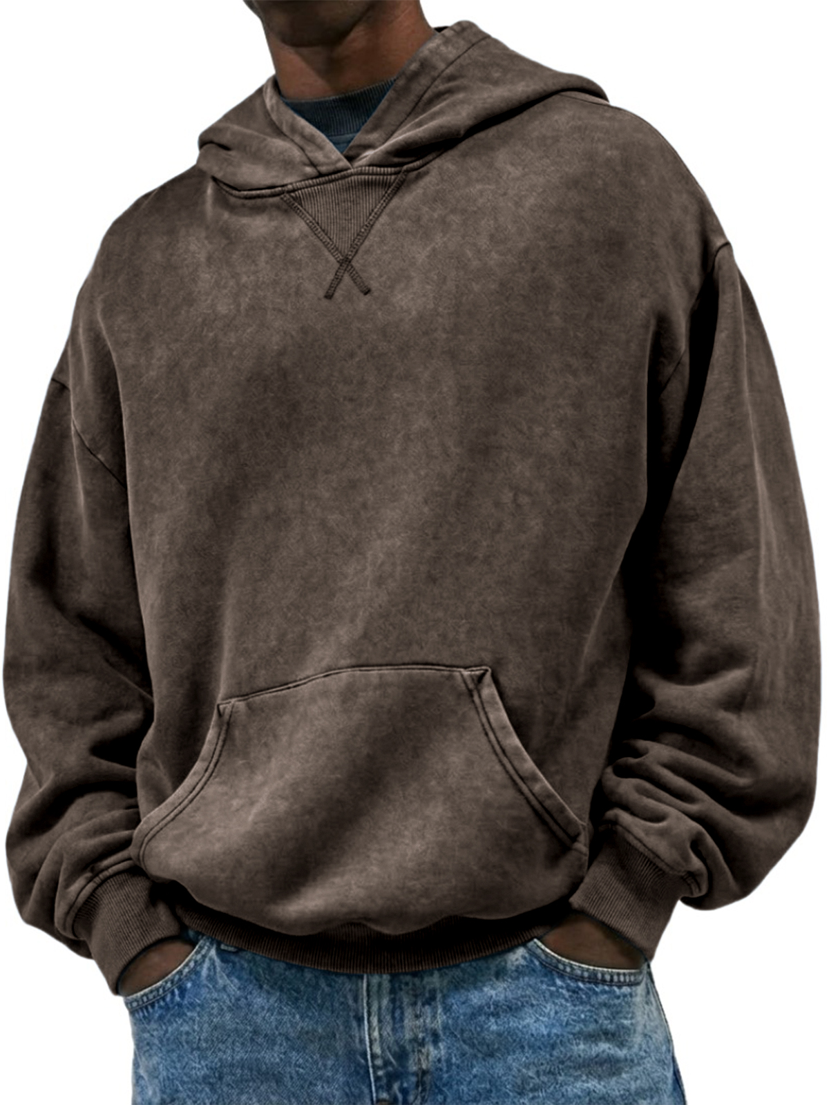 Men's Casual Heavyweight Patchwork Hooded Sweatshirt
