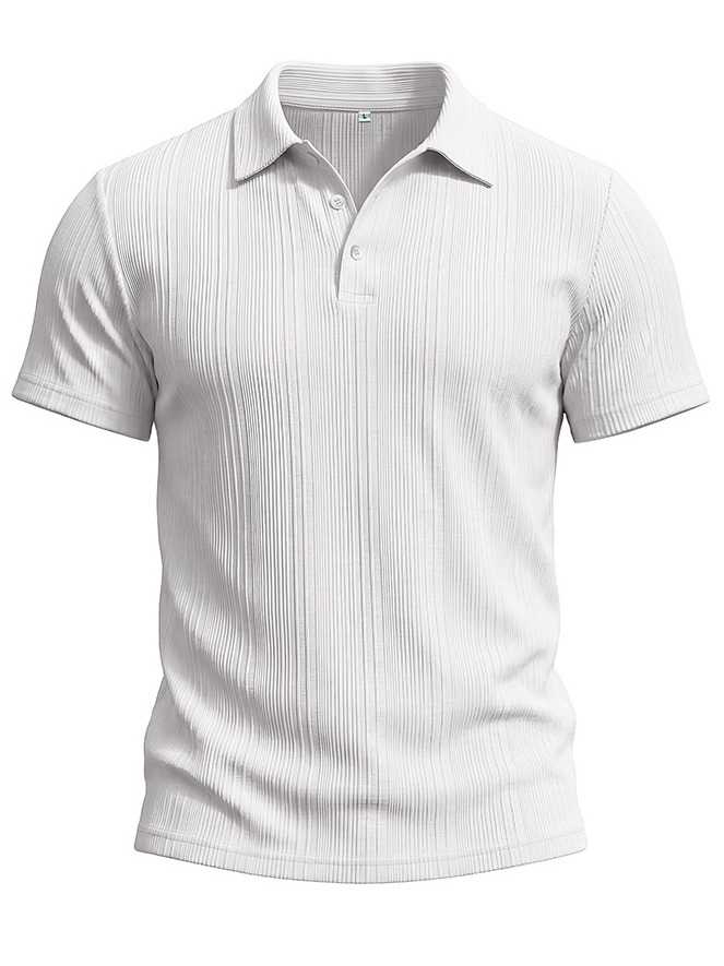 Men's Striped Jacquard Short-Sleeve Polo Shirt