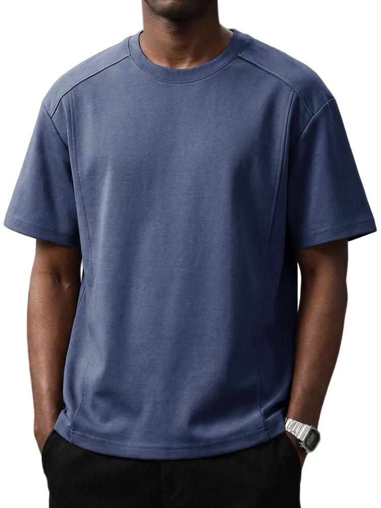 Men's Everyday Casual Deconstructed Design Crew Neck Short-Sleeve T-Shirt