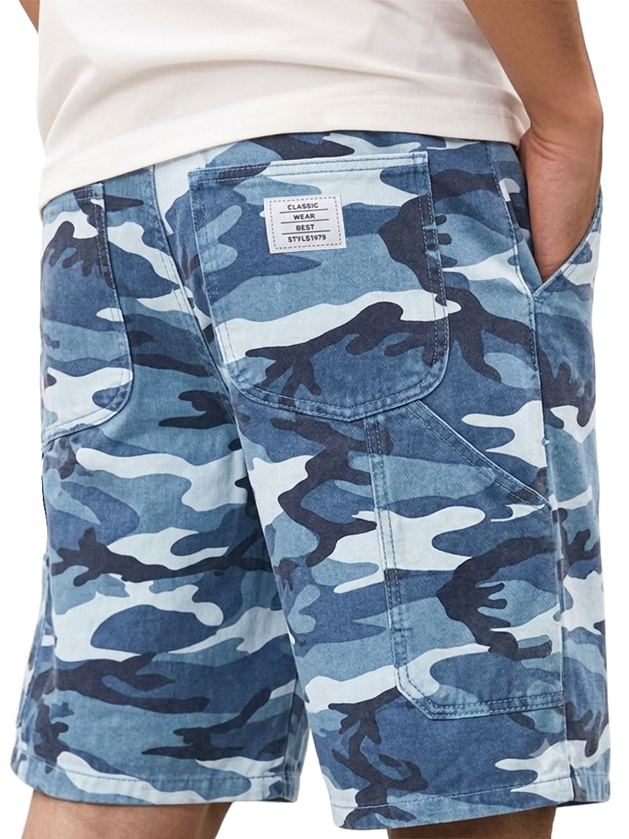 Multi-Pocket Camouflage Cargo Shorts