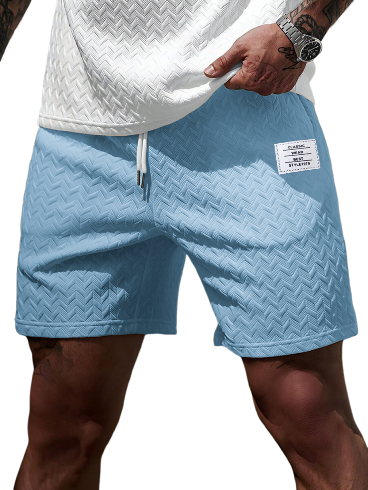 Soft Jacquard Weave Athletic Gym Shorts for Men