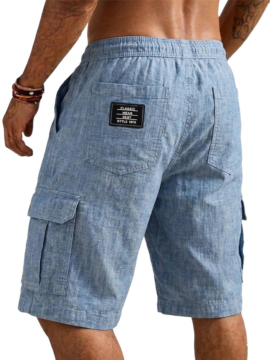 Cotton Linen Utility Casual Shorts