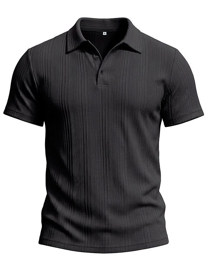 Men's Striped Jacquard Short-Sleeve Polo Shirt