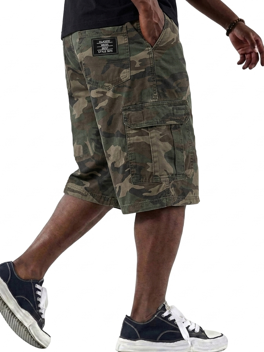 Camouflage Multi-Pocket Cargo Basic Shorts