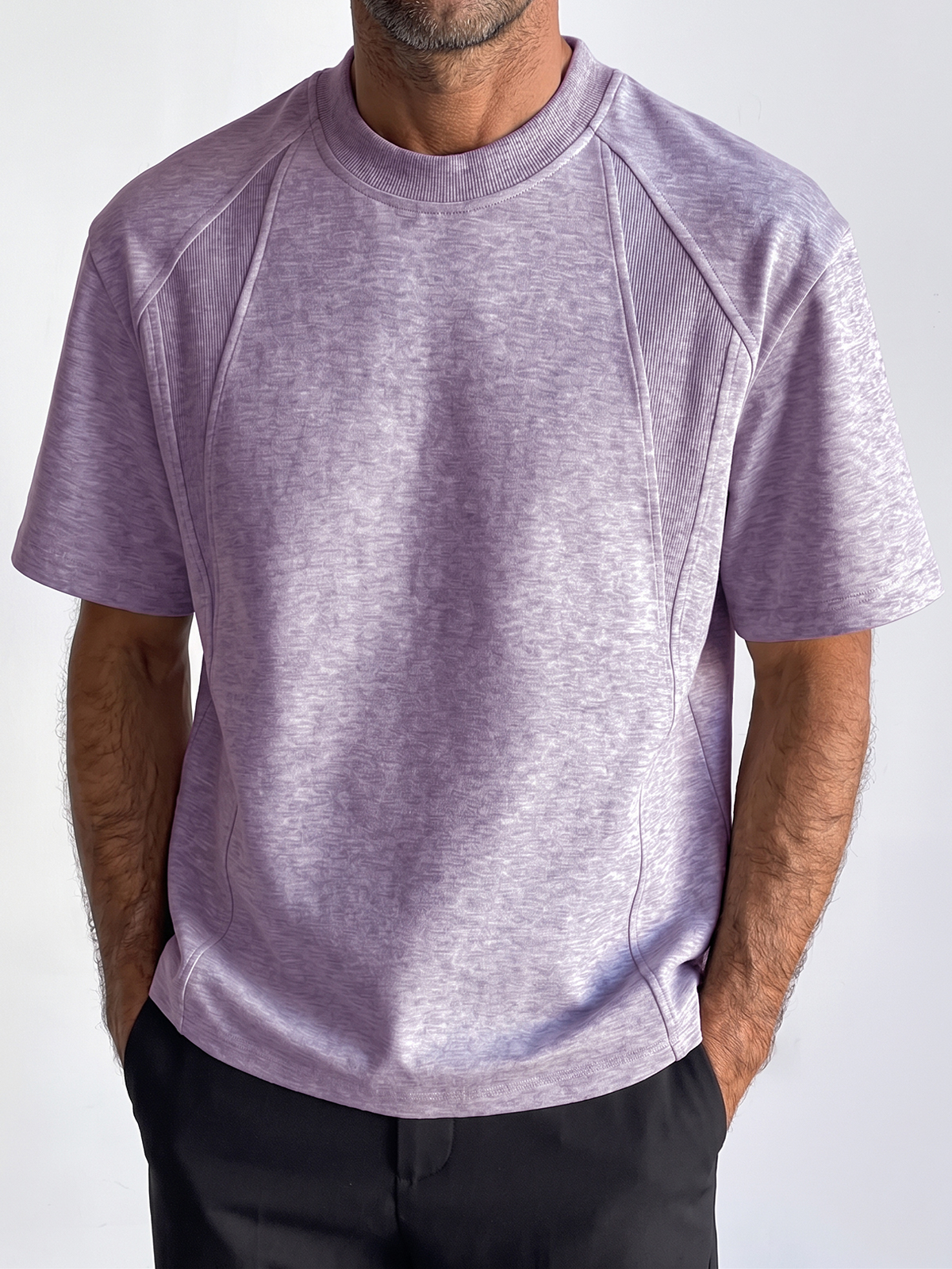Breathable and Sweat-Absorbing Sustainable Cotton Fashion Deconstructed Design Crew Neck T-Shirt