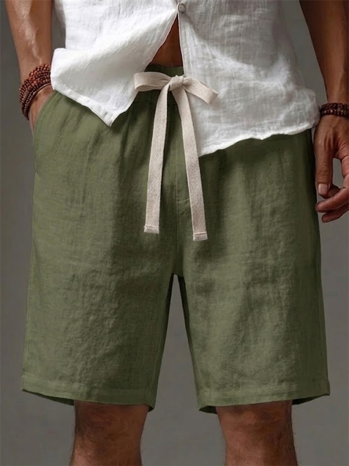 Men's Solid Color Vacation Casual Shorts