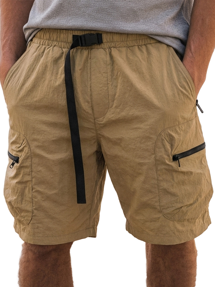 Men's Retro Workwear Zipper Pocket Shorts