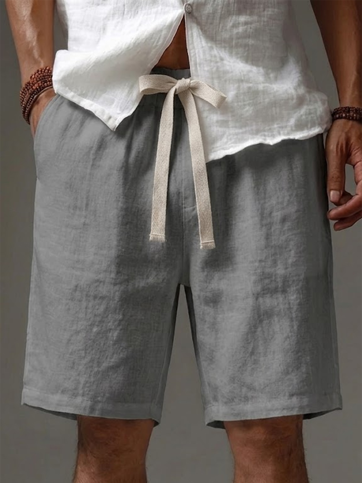 Men's Solid Color Vacation Casual Shorts