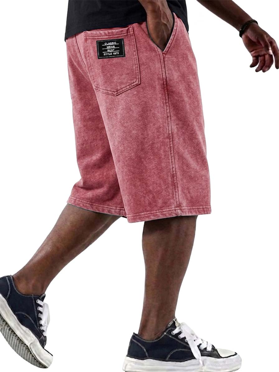 100% Cotton Washed & Distressed Casual Basic Shorts